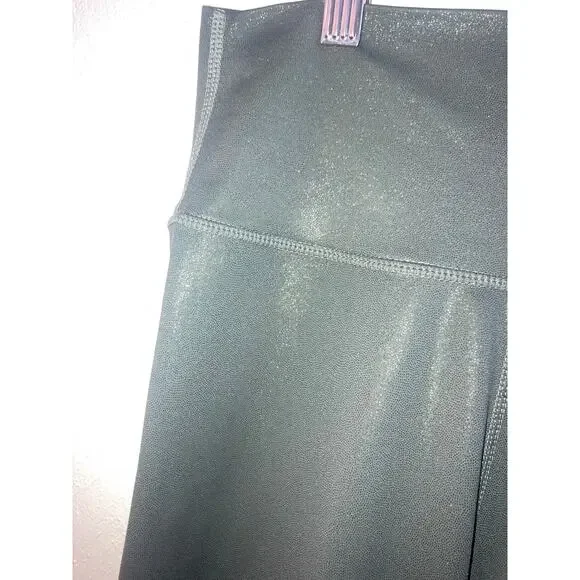 EUC Allfenix Anthropologie Liquid Olive Green Leggings M Shine Sparkle Glitter - Picture 3 of 11